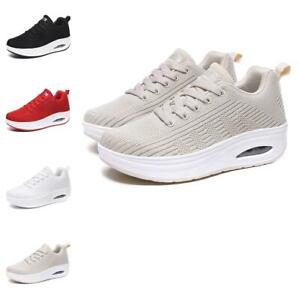 Damen Sportschuhe Strick Luftkissen Dicke Sohle Shake Atmungsaktiv Sneaker Neu D Ebay