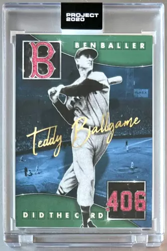 TOPPS PROJECT 2020 #229 TED WILLIAMS by BEN BALLER 1954 RED SOX * FREE SHIPPING