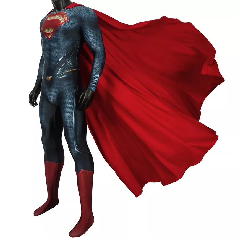 Man of Steel Superman Costume Cosplay Suit Clark Kent Jumpsuit Ver1