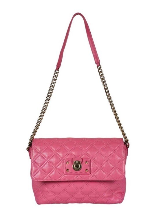 ショルダーバッグ・ポシェット DARK PINK LEATHER SHOULDER BAG Marc Jacobs $675 'The Large Single' Leather Pink Bubble B