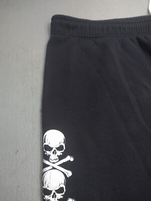 VINTAGE Fashion Victim Sweatpants Men's Large Black Skater Skull