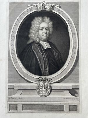 John Harris Antique Portrait Print History of Kent Trinity College Royal Society