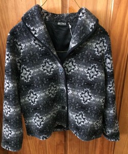 black and white fleece jacket