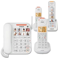 VTech 3 Handset Amplified Corded/Cordless Answering System with Smart Call Block