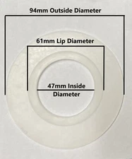 Flush Valve Silicone Seal 94mm OD, 47 mm ID, 61mm Lip)