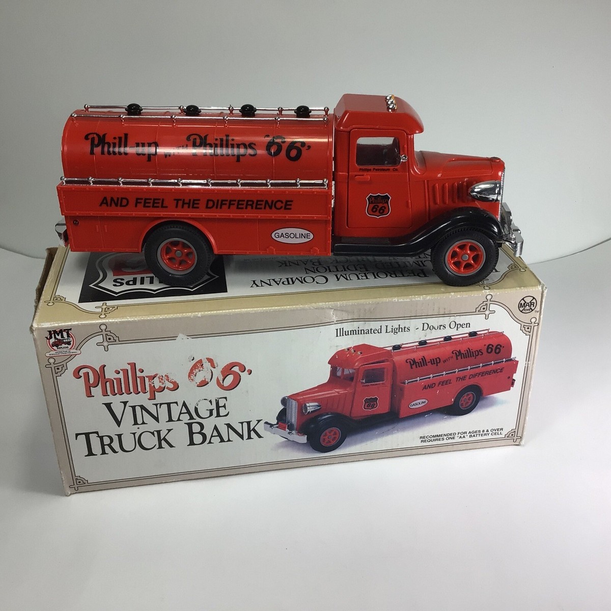JMT Vintage Truck Bank PHILLIPS '66' Gasoline Phill-up Gas Tanker
