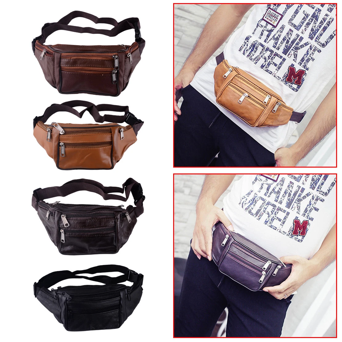 Mens leather deals bum bag
