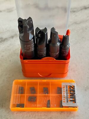 new (4 Pcs) ZENIT #924 Milling Cutter Kit w/ APKT-1003 Z5 Carbide Inserts, ITALY