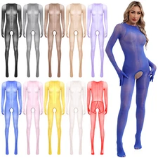 Womens Unitard Full-body Bodysuit Open Butt Jumpsuit Nightwear Bodystockings