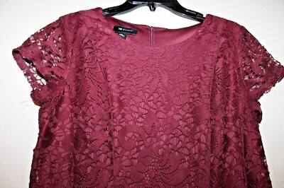 AB Studio Women's Size L Large Maroon Dark Red Lace Dress | eBay