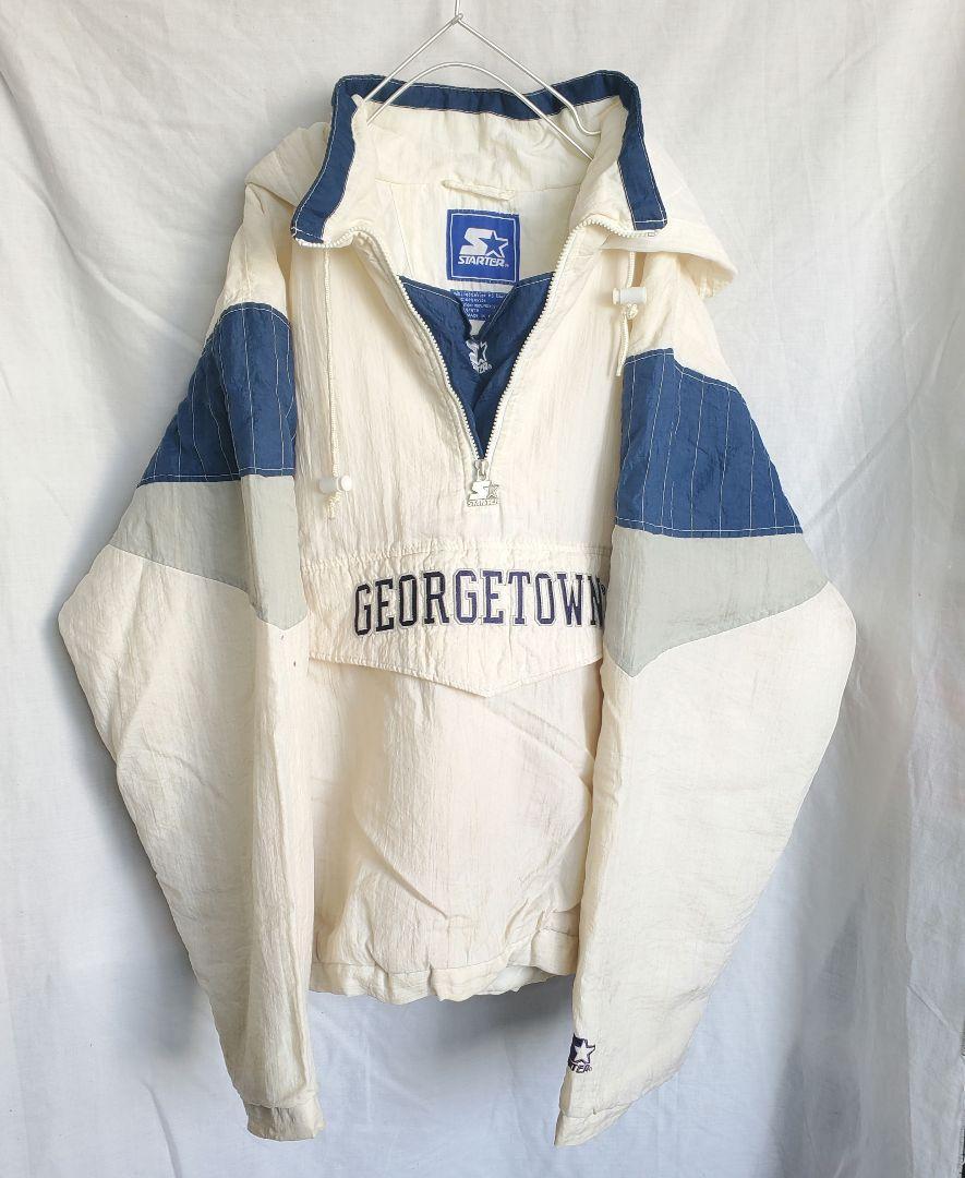 90s STARTER Georgetown University HOYAS Jacket White STARTER 90s STARTER Georgetown University HOYAS Jacket White STARTER