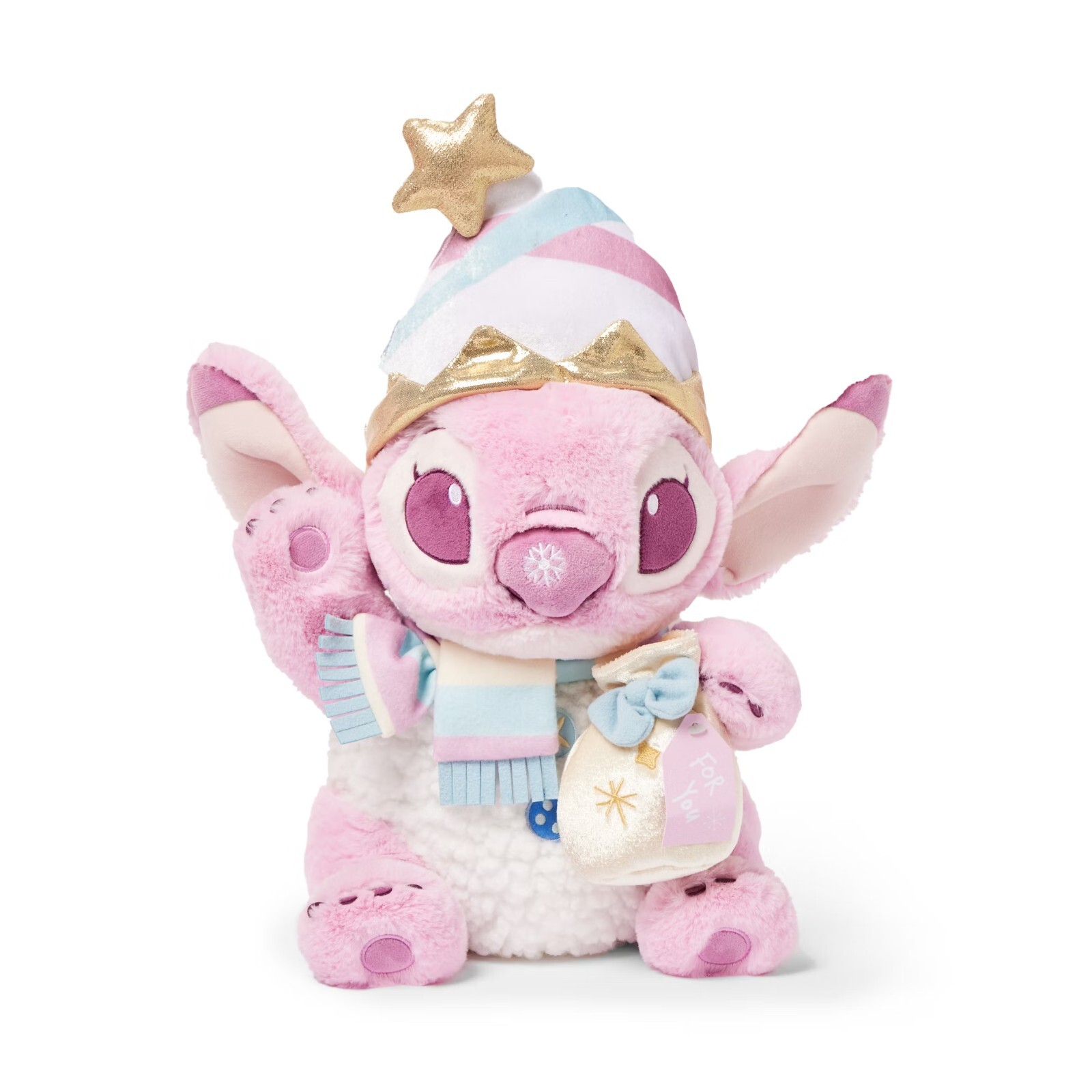 Peluche mediano navideño Ángel con bolsa regalo, Lilo y Stitch, Disney