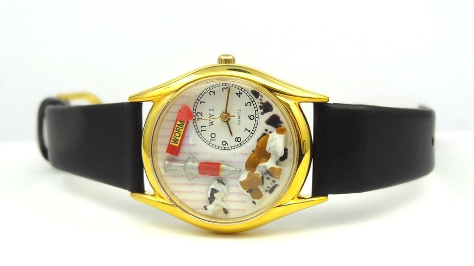 Whimsical S0130013 Veterinarian Black Leather Band Watch - GREAT GIFT - Image 2 of 4