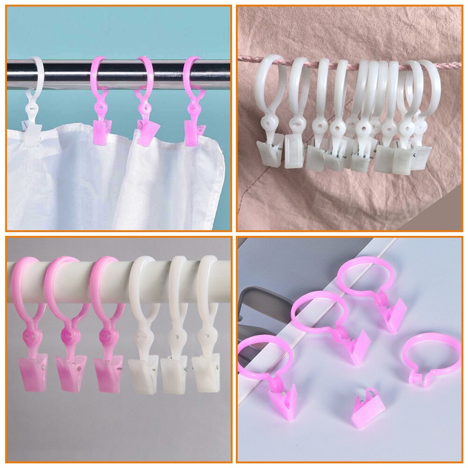 50pcs Curtain Rings with Clips Curtain Clip Rings Drapery Hanger