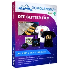 US Stock CALCA 100 Sheets A4 8.27in x 11.7in DTF Glitter+ Film - Cold Peel