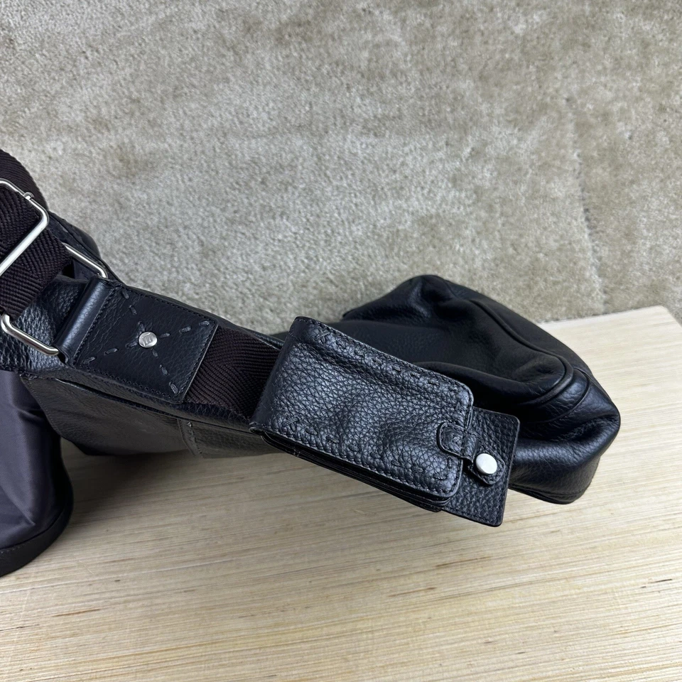 Joseph Abboud мужской кожаный сумка-мессенджер черный ноутбук планшет переноски карманы - Изображение 4 из 4