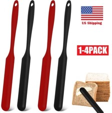 4  Silicone Jar Spatula Heat Resistant Kitchen Spatulas Long Handle Jam Spreader