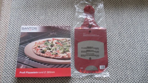 Set für Pizza Santos Profi Pizzastein rund 36,5mm + Pizzaheber edelstahl 52x20cm - Bild 2 von 2
