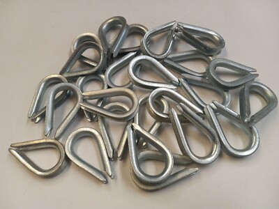 25pc Pack 3/16'' Thimbles for 3/16'' Steel Aircraft Cable/Wire Rope FACTORY NEW