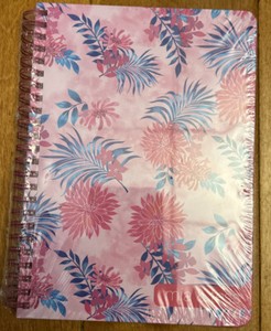 Mia & Tess Spiral-Bound Mini Notebook Aloha Pink Plastic Cover Wrapped