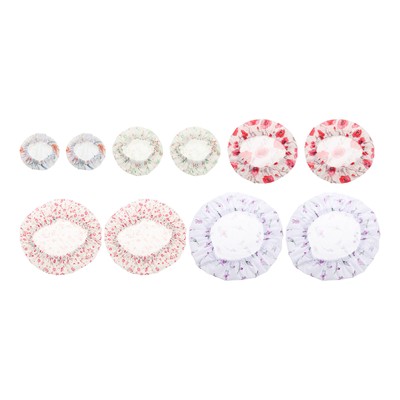 10pcs Washable Bowl Covers for Bread Proofing (5size, Purple/Pink Flower Stype)