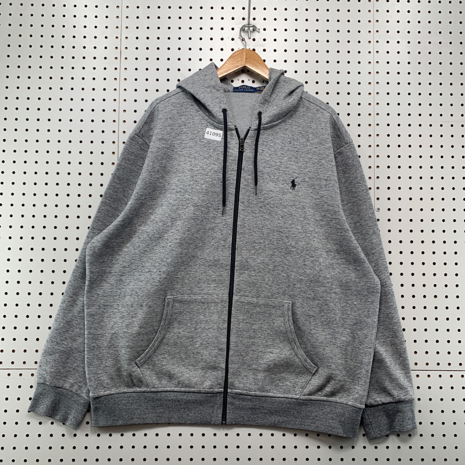 Polo Ralph Lauren Performance Felpa con Cappuccio e Zip Uomo 2XL Grigio Pony 27x29 5