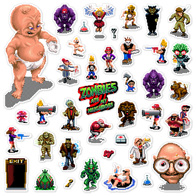 Zombies Ate My Neighbors Stickers ZAMN Nintendo SNES Pixel Art 39