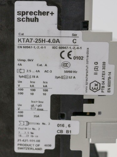 Sprecher + Schuh KTA7-25H-6.3A Motor Protector w/ CA7-16E-10 Contactor and CS7 - Bild 6 von 9