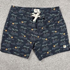Marine Layer Board Shorts Mens 34 Island Print Swim Trunks 5" Inseam Stretch