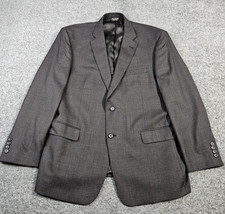 Jos A Bank Signature Blazer Mens 46R Silk Wool Black Gray Red Plaid Sport Coat