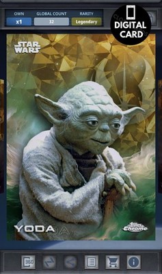50cc YODA - GOLD TOPPS CHROME SAPPHIRE 25 LEGENDARY Star Wars Card Trader
