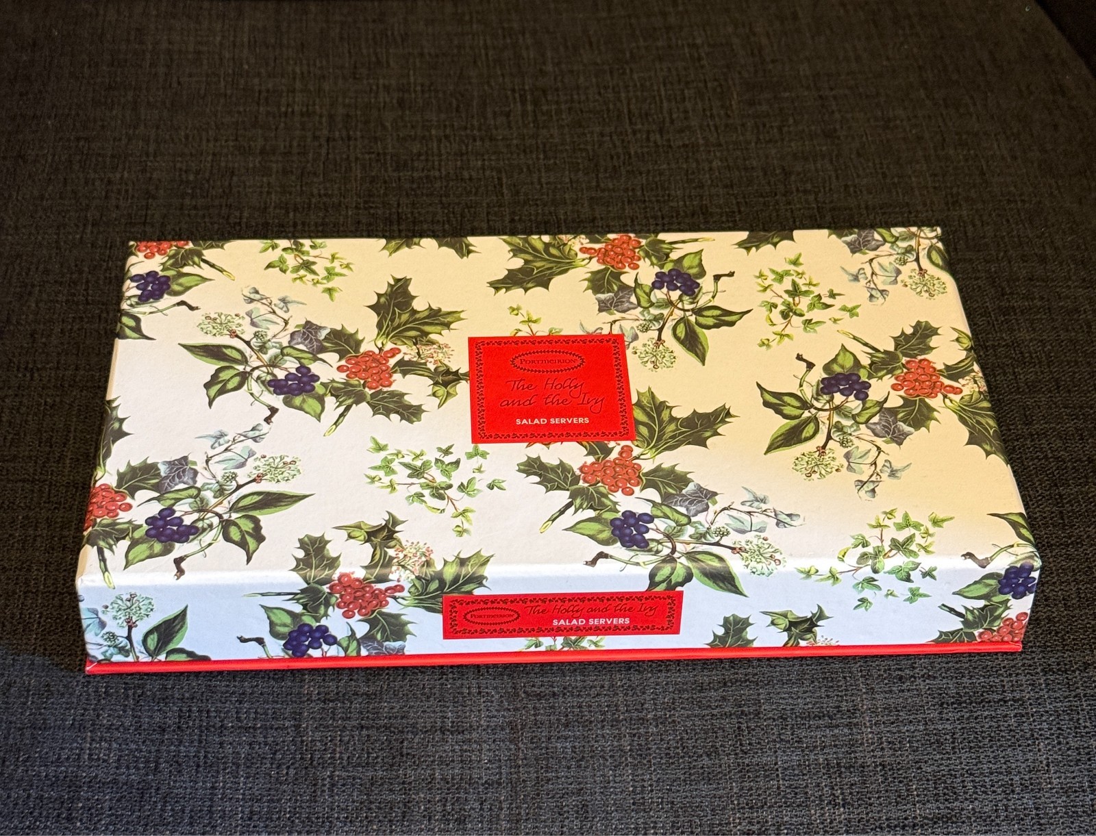 Portmeirion Christmas "The Holly and the Ivy" Salad Server Set Fork & Spoon Box