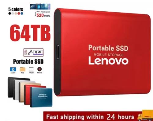 HARD DISK ESTERNO LENOVO 1 TB 2 TB 4 TB SSD ALTA VELOCITA DISCO RIGIDO TIPO-C