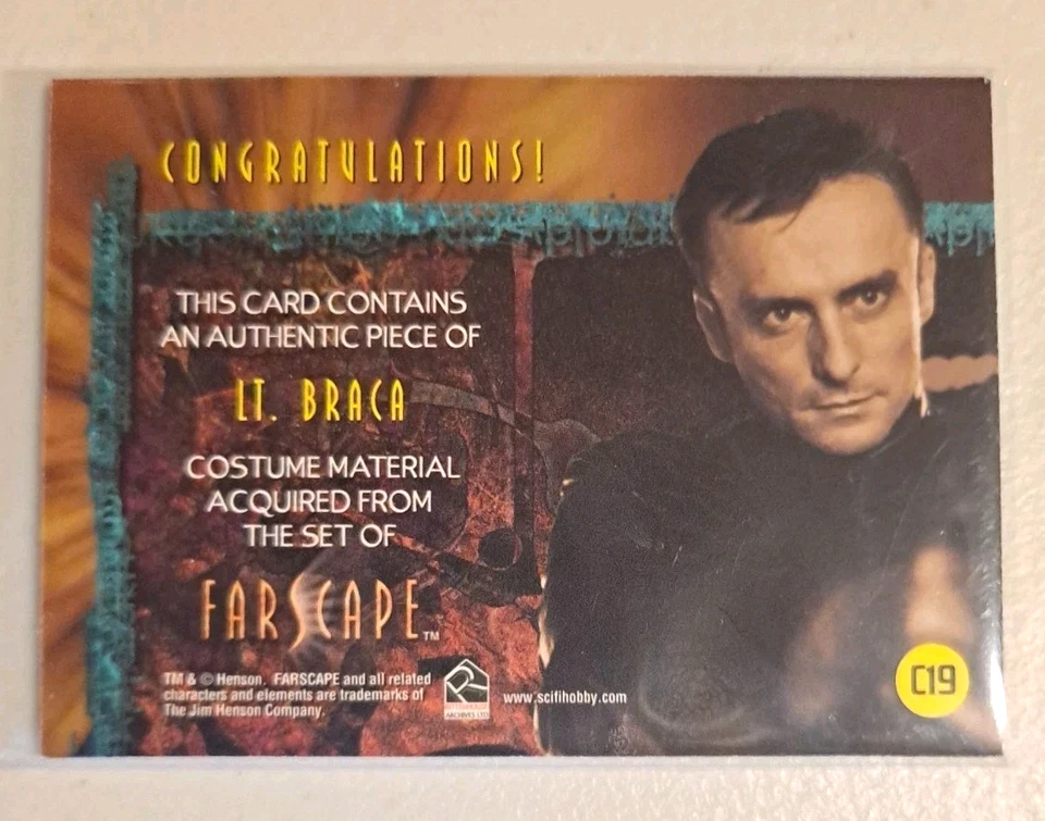 Farscape Season 4 Costume Relic Card C19 Lt. Braca - Image 2 of 2