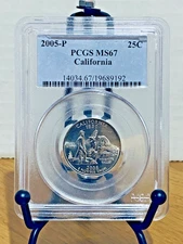 2005-P Washington Quarter California PCGS MS67 Mint State 67 #19689192