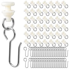 180 PCS Curtain Track Hooks Plastic Curtain Rail Rv Shower Curtain Clips Slid...