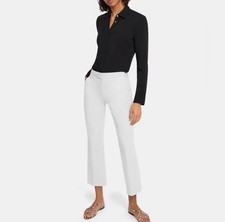 Theory White Stretch Denim Trouser Pants Made in USA Size 8
