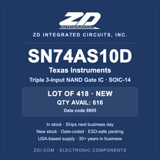 Texas Instruments SN74AS10D Triple 3-Input NAND Gate IC SOIC-14 New Lot of 418