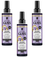 3X Schwarzkopf Gliss Express-Purple-SpüLung Blonde Perfector HaarspüLung 200Ml