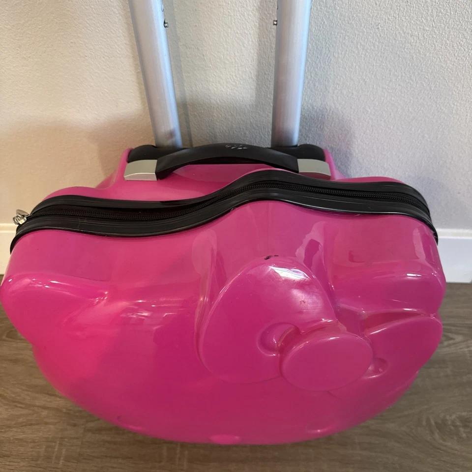 Hello Kitty Suitcase Pink 3D Sanrio Hardshell Rolling Bag Luggage - Image 3 of 4