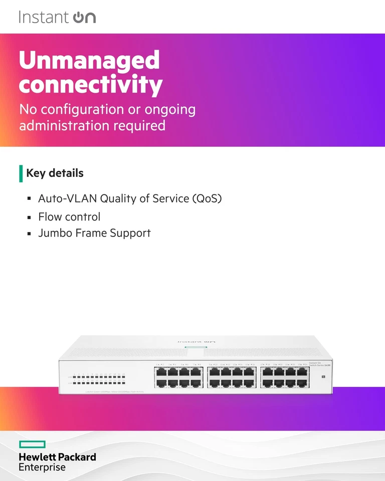 Unmanaged Gigabit Ethernet Switch 24 Ports Instant On Layer 2 Network Switch - Image 4 of 4