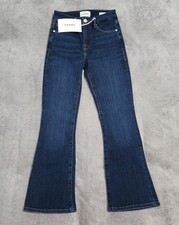 Frame Jeans Womens 24 Le Crop Mini Boot Cut Mid Rise Fit Stretch Blue Denim NEW
