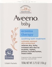 Aveeno Baby Eczema Therapy Soothing Bath Treatment Colloidal Oatmeal 5 ct 3.75oz
