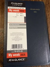 2026 AT-A-GLANCE 5 Weekly Appointment Book Navy (70-075-20-26) Made In USA