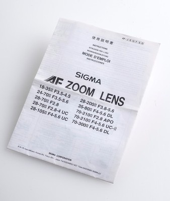 Bedienungsanleitung Sigma AF/MF APO Lens 18-35 mm F3,5 F4,5 usw.