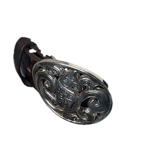 Women’s Belt By Brighton 36 Made In USA Silver Buckle With Hrarts On Belt - Picture 3 of 7