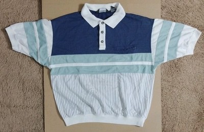Vtg knightsbridge Men's Large polo shirt Flaws Taiwan made 22 Pit 23 Long