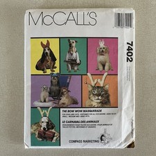 McCALL'S 7402 Dog/Cat Costumes for sm/med/Lrg Head band/outfits VTG 1994
