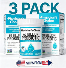3pc Physician's Choice Probiotics 60 Billion CFU10 Strains+Organic Prebiotics