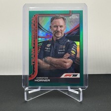 Christian Horner Red Bull 25 Topps Chrome F1 Team Principal Green Refractor /299